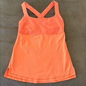 Lululemon orange workout tank size 6